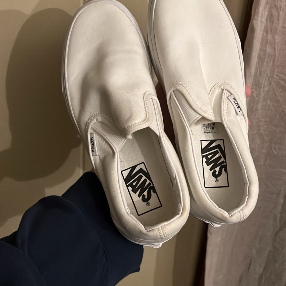Vans White Slip-On Sneakers